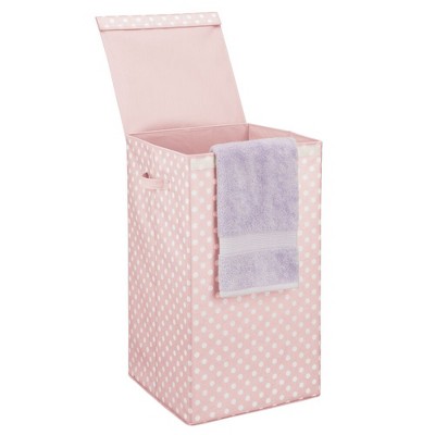 mDesign Large Upright Laundry Hamper, Hinge Lid and Handles