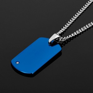 Crucible Men's Polished Diamond Dog Tag Tungsten Carbide Necklace - 1 of 4