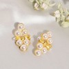 SOHI Women's Pearl White Casual Drop Earrings - 2 of 4