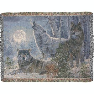 Manual Woodworks and Weavers Cotton Throw Blanket – Winter Landscape by Abraham Hunter - 1 of 3