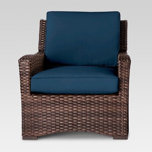 Halsted All Weather Wicker Patio Club Chair Navy - Threshold , Blue