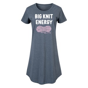 Women's - Instant Message - Big Knit Energy Graphic T-shirt Dress - 1 of 4