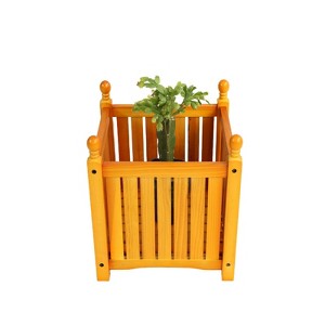 AZL1 Life Concept Planter Sturdy Design with Square Teak Outdoor Holds Potted Plants Easy Assembly for Garden Porch Patio, Brown, 21.26"*17.32"*5.91" - 1 of 4