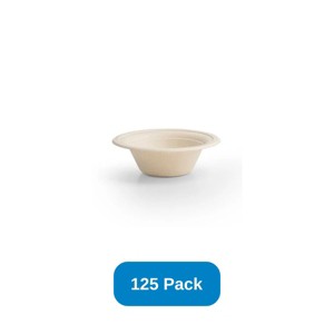 Vegware 12 oz Fiber Soup & Salad Bowl No Added PFAS - Pack of 125 - 1 of 2