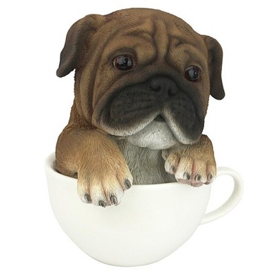 Design Toscano Puppuccino Puppy Collectible Dog Statue: Pug