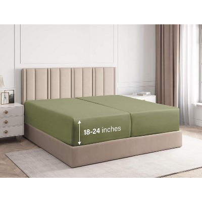 Extra Deep Pocket Elasticized Fitted Sheet Only - Fits 18"-24" Mattresses - CGK Linens