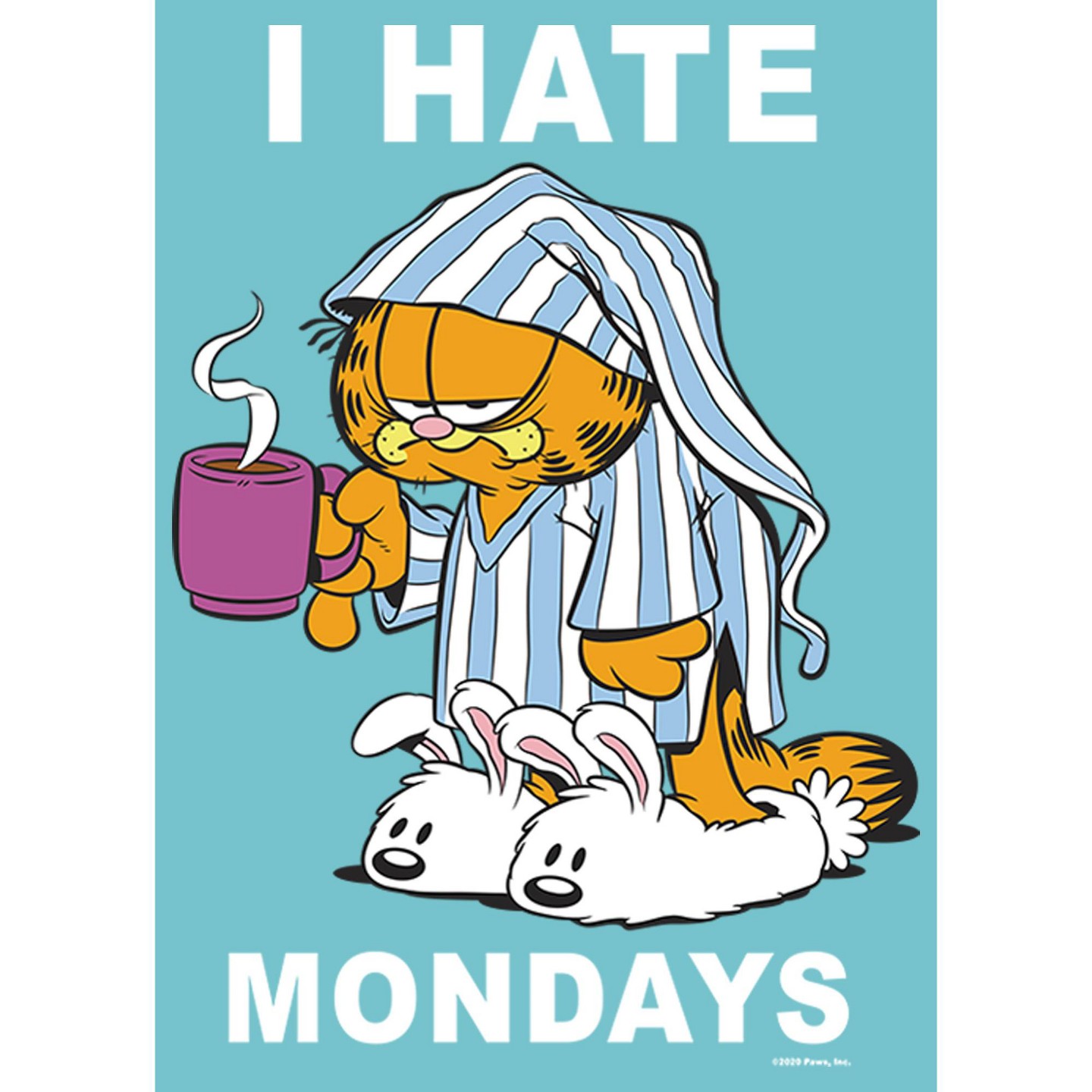 Футболка Garfield I Hate Mondays T-Shirt - Tahiti Blue для девочек, цвет: Синий — фото 2