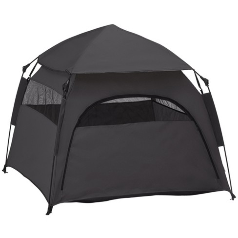 PawHut Pop Up Dog Tent for Extra Large and Large Dogs Portable Pet Camping Tent with Carrying Bag for Beach Backyard Home Dark Gray