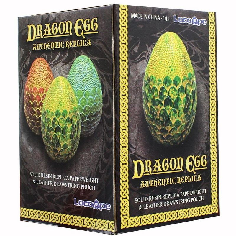 Toynk Dragon Egg Paperweight Replica | Solid Resin 4.5-Inch | Fleece Pouch | Green, 5 of 8