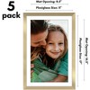 Americanflat 5 Pack of Picture Frames with Mat - Plexiglass Cover - 2 of 4