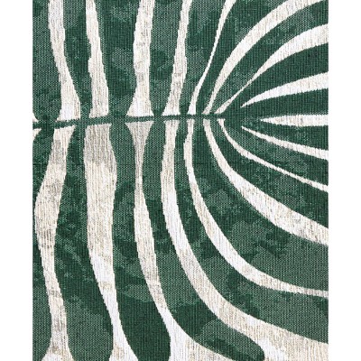Green Jacquard Woven Polyester and Cotton Kitchen Mat 24" x 40"