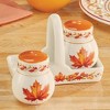 Collections Etc Hand-Painted Autumn Leaves 3-Piece Salt & Pepper Shaker Set - 2 of 3