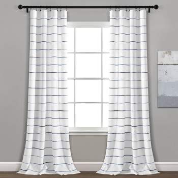 Set of 2 Ombre Striped Yarn Dyed Cotton Window Curtain Panels - Lush Décor