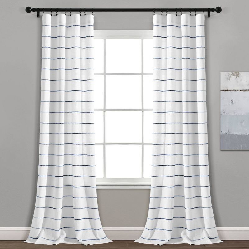 Set of 2 Ombre Striped Yarn Dyed Cotton Window Curtain Panels - Lush Décor, 1 of 9