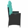 vidaXL Reclining Patio Bench with Cushions Seat Poly Rattan Brown/Gray/Black - Black 40.9" x 23.2" x 36.6" - 4 of 4