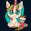 Boy's Design By Humans Christmas Candy Cane Unicorn With Stocking By rasok T-Shirt - 2 of 3
