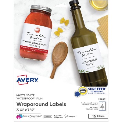Avery Labels Water-resistant Permanent 3-1/4"x7-3/4" 16/PK WE 22835