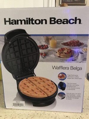 Hamilton Beach 26201 Belgian Waffle Maker with Removable Nonstick Plates,  Double Flip, Makes 2 at Once, Black