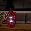 Indoor/Outdoor Metal/Glass Hurricane Lantern with Dimmable LED Lights Red - Alpine Corporation: Battery-Powered, All-Weather Design - 2 of 4