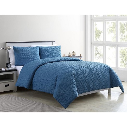 Vcny Home Mykonos Textured Duvet Cover Set Blue 3 Piece King