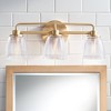 Possini Euro Design Robyn Modern Wall Light Gold Hardwire 21 1/2" 3-Light Fixture Clear Glass Shade for Bathroom Vanity Home - 2 of 4