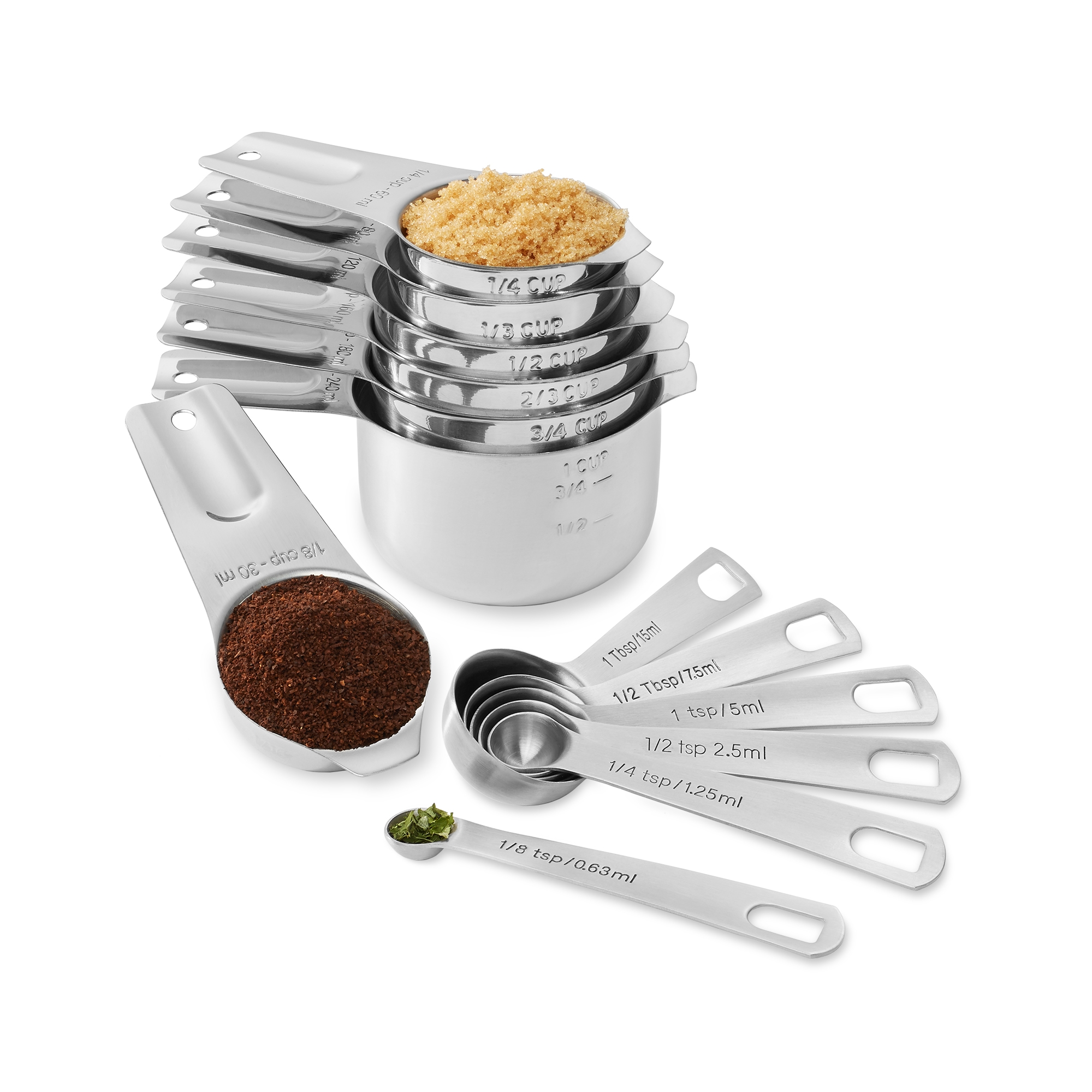 Last Confection 13-Piece Stainless Steel Measuring Spoon & Cup Set - Measurements for Spices, Cooking & Baking Ingredients