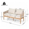 Christopher Knight Home Stuart Modern Patio Acacia Wood Woven Rope Loveseat with Cushion - 3 of 4
