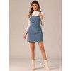 INSPIRE CHIC Women's Adjustable Strap Pinafore Bib Corduroy Overalls Floral Dress - 3 of 4