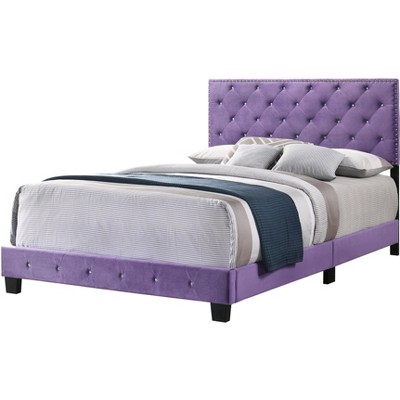 Purple deals upholstered bed