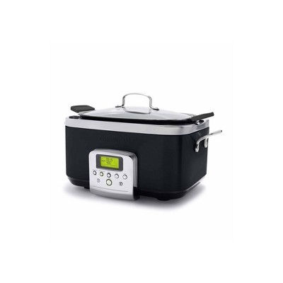 GreenPan Elite 6-qt Slow Cooker w/5pc UtensilSet & Cookbook ,Black