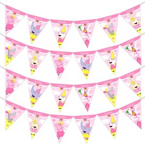 Treasures Gifted Princess Peppa Pig Banner Pennant - Princess Peppa Pig Party Supplies - 2 Pack - 1 of 4