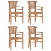 vidaXL Solid Wood Teak Patio Dining Set - 5 Pieces, Rectangular Table, Ergonomic Chairs, Weather-Resistant, Scandinavian Style, Brown Finish - 3 of 4