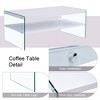 GlasFlength Rectangular Coffee Table, Modern and Stylish Design, Suitable for Living Room, Patio, Bedroom, White, 43.3" * 23.6" * 17.7" - 3 of 4