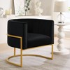 NicBex Velvet Accent Chair,Upholstered Living Room Chairs with Curve Backrest and Metal Legs,Modren Armchair,Accent Chairs for Living Room - 2 of 4
