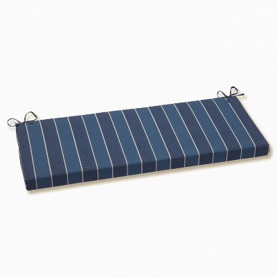 Wickenburg Outdoor Bench Cushion - Blue - Pillow Perfect: Weather-Resistant, Fade-Resistant with Zipper Closure