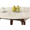 Royal Hampton Wood Base Coffee Table with Marble Top, Walnut Brown - 4 of 4