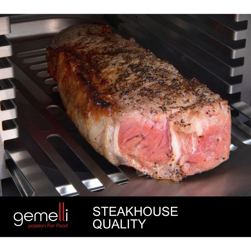 Gemelli Gourmet Steak Grille (1600 Watt), Infrared Superheating Up to 1560 Degrees, Electric Grill (Black), 5 of 7