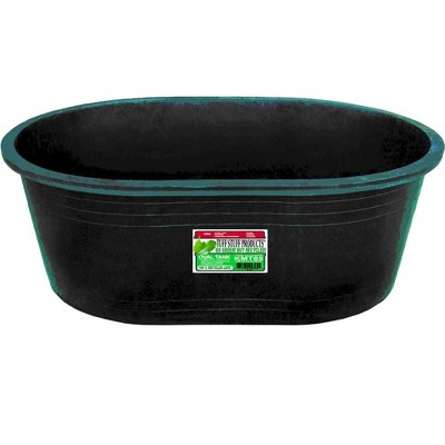  Tuff Stuff TS-KMT85 Heavy Duty 85 Gal Oval Multipurpose Water Feed Storage Tank Tub Container Made from Eco Friendly 100 Percent Recycled LDPE, Black 