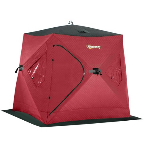 Outsunny 2 Person Insulated Ice Fishing Shelter, Pop-up Portable