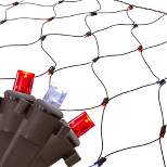 Northlight 4' x 6' Red and White Micro LED Net Style Christmas Lights, Brown Wire