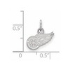 Black Bow Jewelry 10k White Gold Detroit Red Wings NHL Extra Small Pendant - 2 of 3