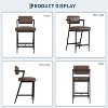 Bar Stools Set of 2 with Armrest, Upholstered Counter Height Bar Stools with w/Backrest , Tall Bar Chairs Thick Cushion & Thickened Metal Legs - 3 of 4