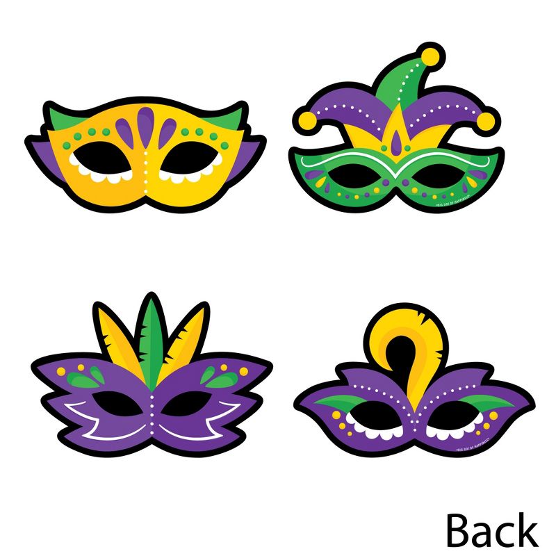 Big Dot of Happiness Colorful Mardi Gras Mask - Decorations DIY Masquerade Party Essentials - Set of 20, 3 of 7