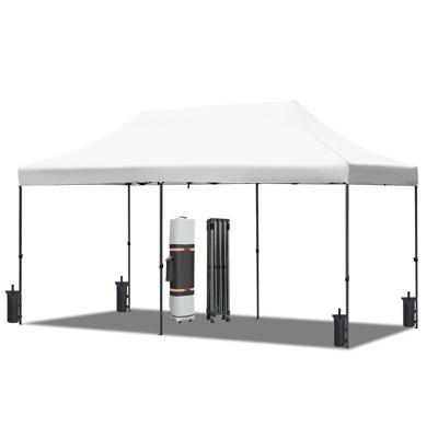 VisioGear 10'*20' Canopy Tent, Party Tent with 4 Sidewalls, 3 Height Adjustable, Outdoor Canopy Tent for Weddings, White, 240"*120"*132"