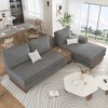 VYNXARIA 114in L-shaped Sofa Sectional Sofa with Two USB Ports and Two Power Sockets,a Storage Drawer and a Reversible Chaise Lounge,Gray - 2 of 4