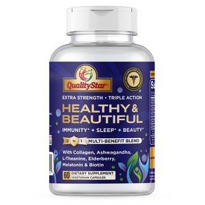 melatonin l glutathione QualityStar Healthy & Beautiful Sleep Supplement with Melatonin,  Ashwagandha & L-Theanine, 60 Capsules : Target