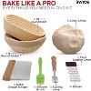 Swice Banneton Sourdough Bread Proofing Basket Kit, 9-Inch Round, 10-Inch Oval Bannetons, Complete Starter Set - 4 of 4