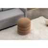 CAVINAS Soft Velvet Ottoman, Round Ottoman, Entryway Padded Footstool, Velvet Ottoman Bench, Footrest Stool for Living Room, Bedroom - 4 of 4