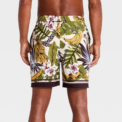 Goodfellow & Co Men's 7" Vacation Collection Tropical Print Swim Trunks - Goodfellow & Co™ Green L — фото 2