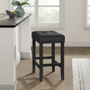 Alaterre Furniture Madison 25-Inch Bar Stool with Faux Leather Seat - Counter Height Stool for Kitchen Island or Bar - Backless Barstools - 1 of 4